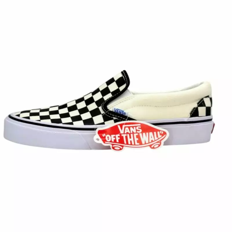VANS Classic Slip-On Unisex Shoes – Black/White Checkerboard Canvas Sneakers